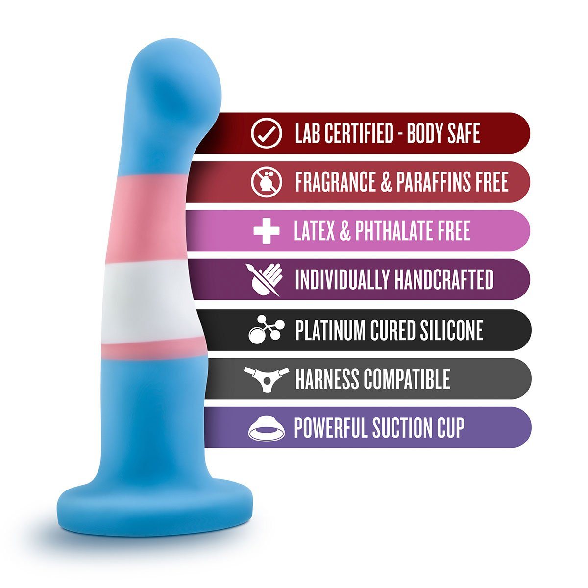 True Blue Pride Avant Dildo free shipping - Beyond Delights